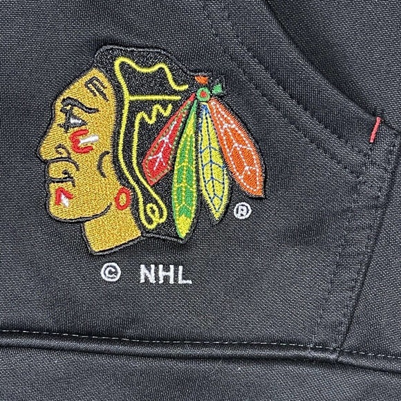 Blackhawks NHL Official Licensed Product Mens L Hoodie Sweatshirt Black Pocket - Picture 5 of 12